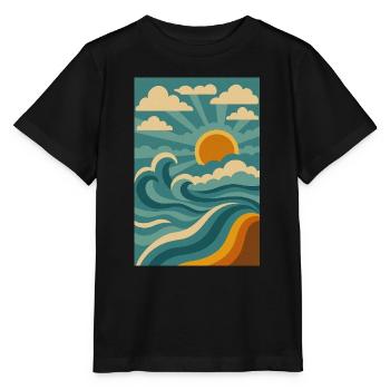 Wellen der Nostalgie - Stanley/Stella Kinder T-Shirt MINI CREATOR  - Schwarz - Vorne - Mikhail (115cm)