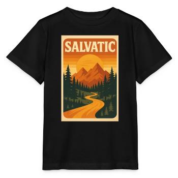 Salvatic – Wild Nature Retro Adventure - Stanley/Stella MINI CREATOR Kids’ T-Shirt - black - Front - Mikhail (115cm)