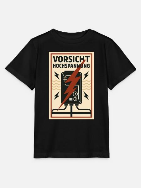 Vorsicht Hochspannung Strom Warnschild - Stanley/Stella Kinder T-Shirt MINI CREATOR - Schwarz