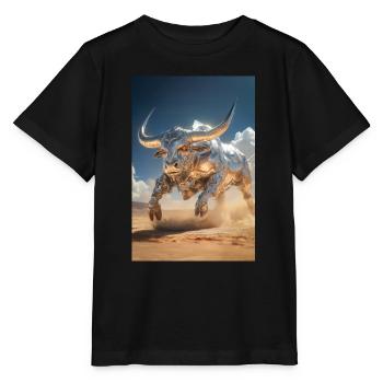 Chrome Bull Power Charge - Stanley/Stella MINI CREATOR Kids’ T-Shirt - black - Front - Mikhail (115cm)