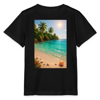 Dream beach and holiday atmosphere - Stanley/Stella MINI CREATOR Kids’ T-Shirt - black - Front - Mikhail (115cm)
