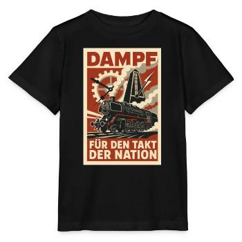 Eisenbahn Dampflok Takt Nation - Stanley/Stella Kinder T-Shirt MINI CREATOR  - Schwarz - Vorne - Mikhail (115cm)