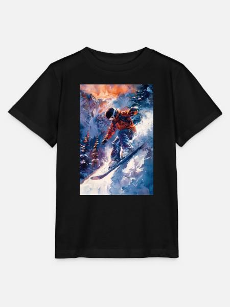 Epische Snowboard-Abenteuerkunst - Stanley/Stella Kinder T-Shirt MINI CREATOR - Schwarz