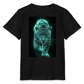 Neon Jaguar in Motion - Stanley/Stella MINI CREATOR Kids’ T-Shirt - black - Front - Mikhail (115cm)