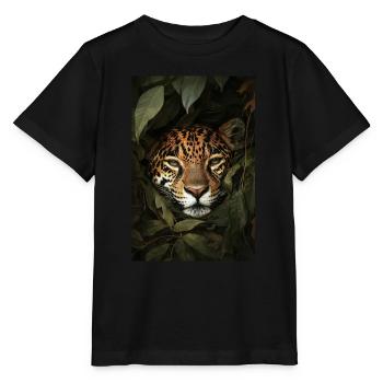 Jaguar Hidden in the Jungle - Stanley/Stella MINI CREATOR Kids’ T-Shirt - black - Front - Mikhail (115cm)