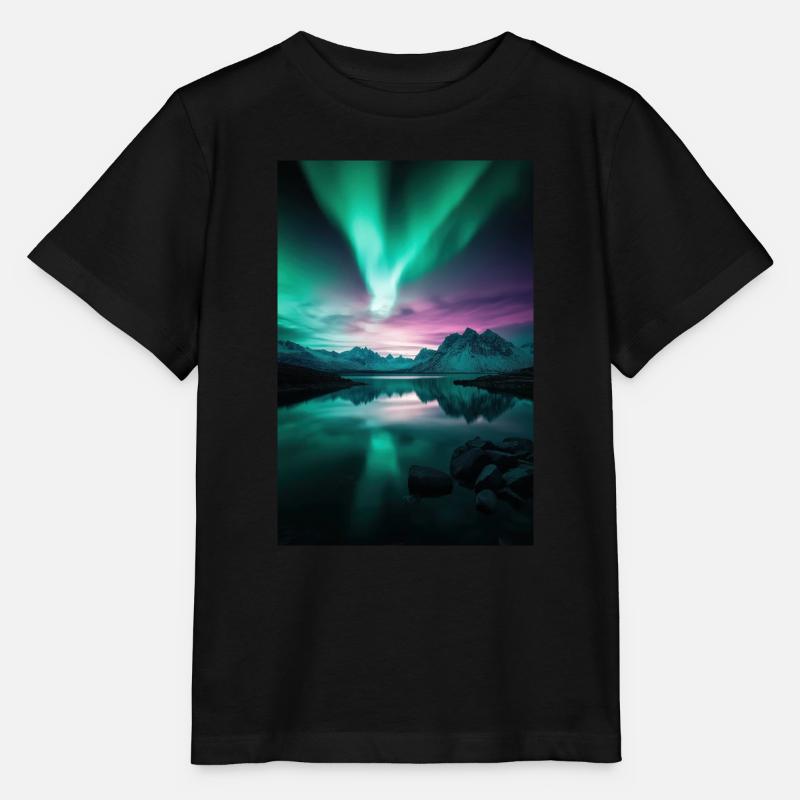 Polarlichter über arktischen Gipfeln - Stanley/Stella Kinder T-Shirt MINI CREATOR  - Schwarz