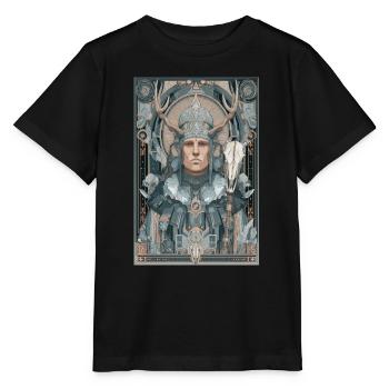 Geweih-Krieger Jugendstil - Stanley/Stella Kinder T-Shirt MINI CREATOR  - Schwarz - Vorne - Mikhail (115cm)