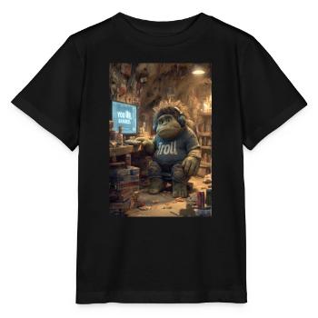 Un troll sur Internet est banni - T-shirt bio MINI CREATOR Stanley/Stella Enfant - noir - Devant - Mikhail (115cm)