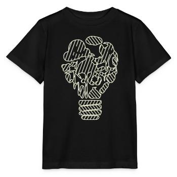 Geht dir ein Licht auf? Helle Kerze auf der Torte? - Stanley/Stella Kinder T-Shirt MINI CREATOR  - Schwarz - Vorne - Mikhail (115cm)
