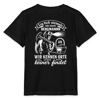 Never mess with a miner - Stanley/Stella MINI CREATOR Kids’ T-Shirt - black - Front - Mikhail (115cm)