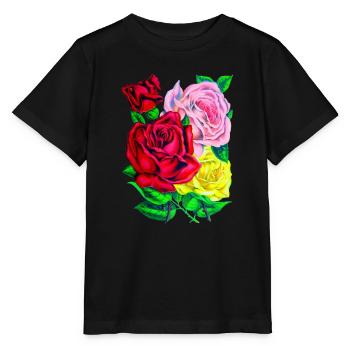 Roses - T-shirt bio MINI CREATOR Stanley/Stella Enfant - noir - Devant - Mikhail (115cm)