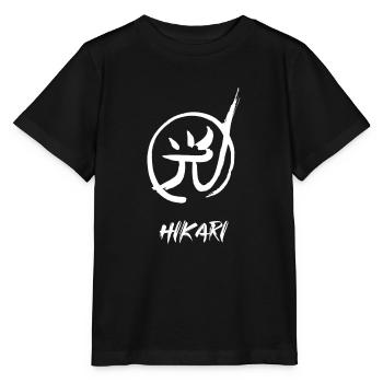 光 hikari lumière blanc romanji - T-shirt bio MINI CREATOR Stanley/Stella Enfant - noir - Devant - Mikhail (115cm)
