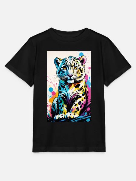 Schneeleopard | Leopard | Raubtier - Stanley/Stella Kinder T-Shirt MINI CREATOR  - Schwarz