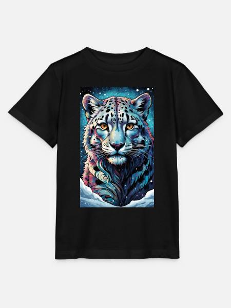 Schneeleopard | Leopard | Raubtier - Stanley/Stella Kinder T-Shirt MINI CREATOR  - Schwarz
