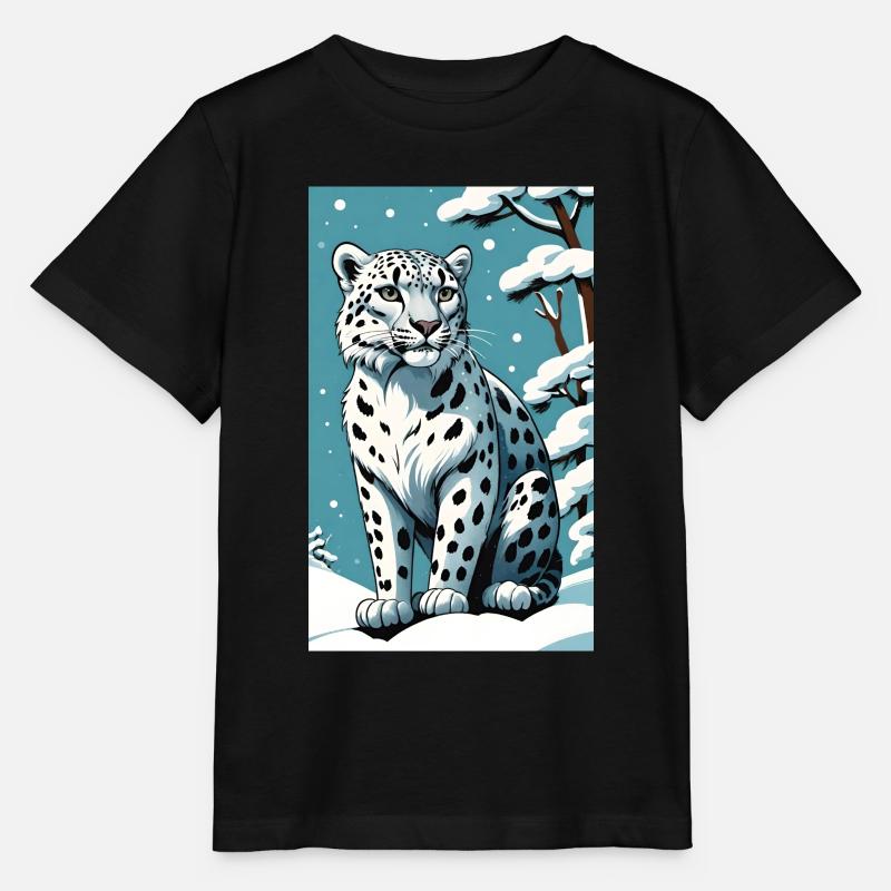 Schneeleopard | Leopard | Raubtier - Stanley/Stella Kinder T-Shirt MINI CREATOR  - Schwarz