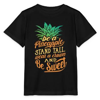 Ananas Sort Drôle - T-shirt bio MINI CREATOR Stanley/Stella Enfant - noir - Devant - Mikhail (115cm)