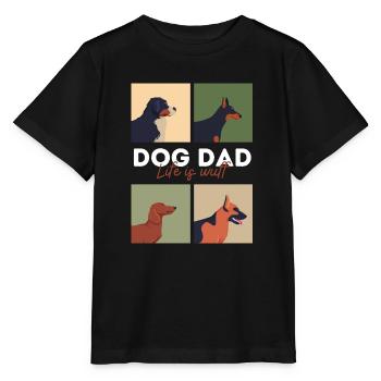Dog Dad Life is Woof - T-shirt bio MINI CREATOR Stanley/Stella Enfant - noir - Devant - Mikhail (115cm)