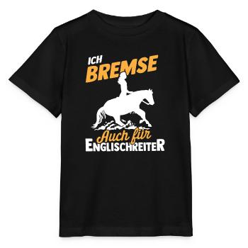 Westernreiterin Westernreiten Pferd Reitverein - Stanley/Stella Kinder T-Shirt MINI CREATOR  - Schwarz - Vorne - Mikhail (115cm)