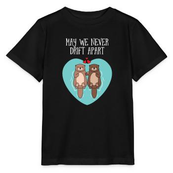 Cute Otter Couple | May We Never Drift Apart - T-shirt bio MINI CREATOR Stanley/Stella Enfant - noir - Devant - Mikhail (115cm)