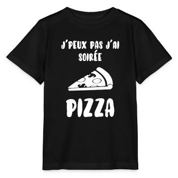 Soirée pizza - T-shirt bio MINI CREATOR Stanley/Stella Enfant - noir - Devant - Mikhail (115cm)
