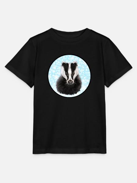 Badger/Dachs im Schnee - Stanley/Stella Kinder T-Shirt MINI CREATOR - Schwarz