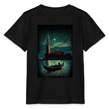 Venedig bei Nacht - Stanley/Stella Kinder T-Shirt MINI CREATOR  - Schwarz - Vorne - Mikhail (115cm)