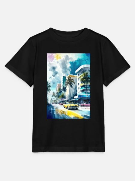 Miami Beach - Stanley/Stella Kinder T-Shirt MINI CREATOR - Schwarz