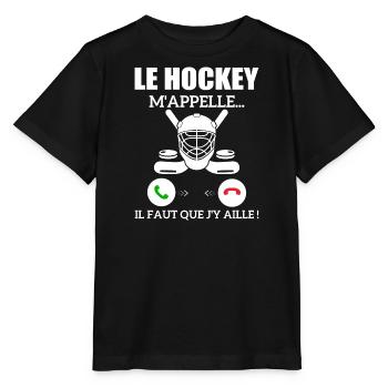 Eishockey ruft mich...ich muss gehen! - Stanley/Stella Kinder T-Shirt MINI CREATOR  - Schwarz - Vorne - Mikhail (115cm)