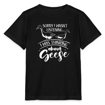 Réflexions sur les oies, les oiseaux, - T-shirt bio MINI CREATOR Stanley/Stella Enfant - noir - Devant - Mikhail (115cm)