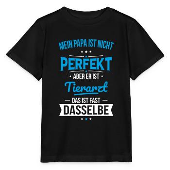 Mon père n’est pas parfait, mais il est vétérinaire - T-shirt bio MINI CREATOR Stanley/Stella Enfant - noir - Devant - Mikhail (115cm)