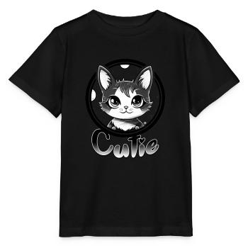 Cutie Cat Logo - Stanley/Stella Kinder T-Shirt MINI CREATOR  - Schwarz - Vorne - Mikhail (115cm)