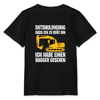 Bagger Excavator - Stanley/Stella Kinder T-Shirt MINI CREATOR  - Schwarz - Vorne - Mikhail (115cm)
