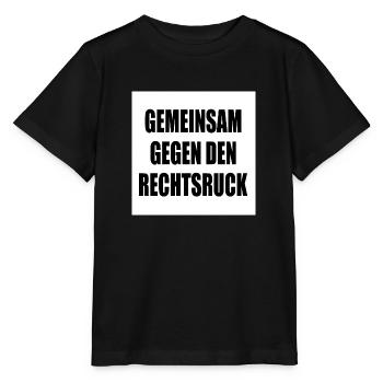 gemeinsam gegen rechtsruck - Stanley/Stella Kinder T-Shirt MINI CREATOR  - Schwarz - Vorne - Mikhail (115cm)