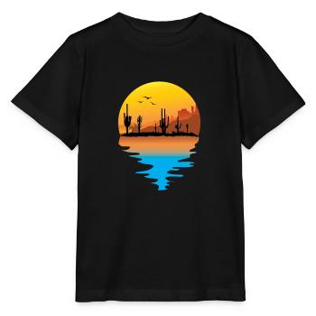 T-shirt Cowboy Retro Vintage Canyon du désert - T-shirt bio MINI CREATOR Stanley/Stella Enfant - noir - Devant - Mikhail (115cm)