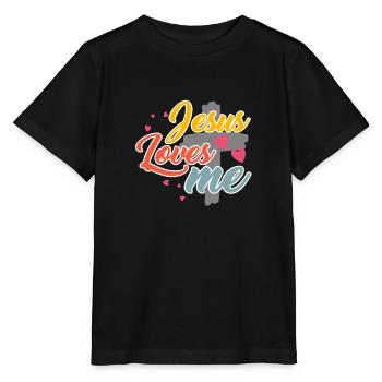 Jésus m'aime, chrétien pour les enfants - T-shirt bio MINI CREATOR Stanley/Stella Enfant - noir - Devant - Mikhail (115cm)