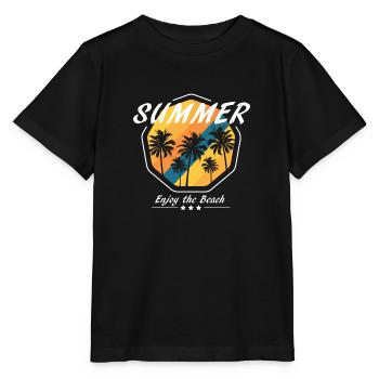 genieße den Strand - Sommer, Urlaub, Meer - Stanley/Stella Kinder T-Shirt MINI CREATOR  - Schwarz - Vorne - Mikhail (115cm)
