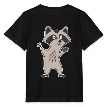 cookie racoon - Stanley/Stella Kinder T-Shirt MINI CREATOR  - Schwarz - Vorne - Mikhail (115cm)