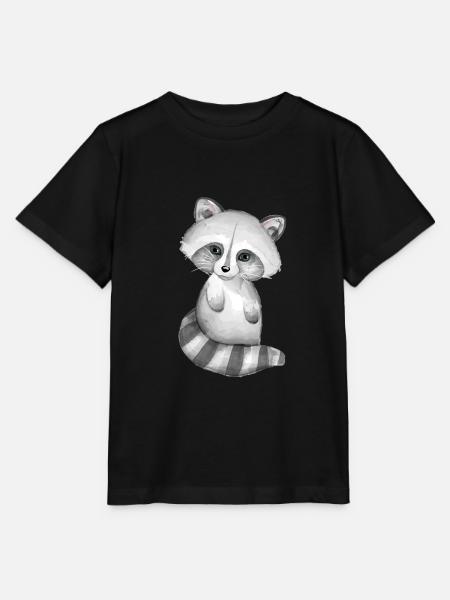 Netter Babywaschbär - Stanley/Stella Kinder T-Shirt MINI CREATOR - Schwarz