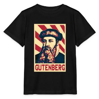 Johannes Gutenberg - T-shirt bio MINI CREATOR Stanley/Stella Enfant - noir - Devant - Mikhail (115cm)