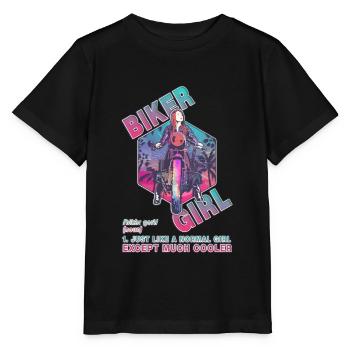 Biker Girl, Rider Girl, Racer girl definition Art - Stanley/Stella MINI CREATOR Kids’ T-Shirt - black - Front - Mikhail (115cm)