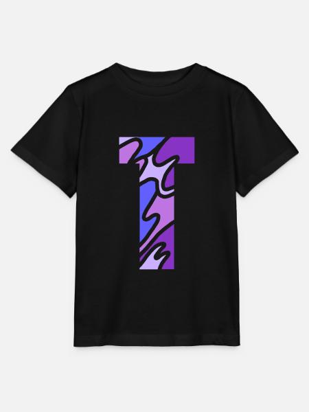 Letter T - Stanley/Stella Kinder T-Shirt MINI CREATOR  - Schwarz