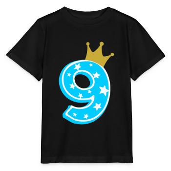 9 Krone 9. Geburtstag 9 Jahre - Stanley/Stella Kinder T-Shirt MINI CREATOR  - Schwarz - Vorne - Mikhail (115cm)
