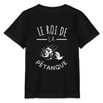 phrase culte pétanque citation apéro humour boules - T-shirt bio MINI CREATOR Stanley/Stella Enfant - noir - Devant - Mikhail (115cm)