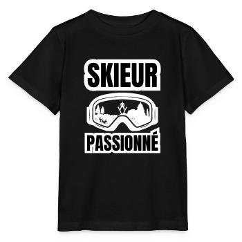 skieur passionné - T-shirt bio MINI CREATOR Stanley/Stella Enfant - noir - Devant - Mikhail (115cm)