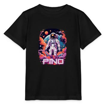 PINO - Schöner Jungen Name mit coolem Astronaut - Stanley/Stella Kinder T-Shirt MINI CREATOR  - Schwarz - Vorne - Mikhail (115cm)