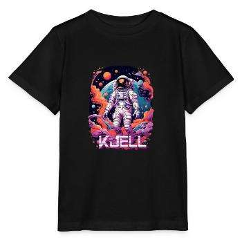 KJELL - Beautiful boy name with cool astronaut - Stanley/Stella MINI CREATOR Kids’ T-Shirt - black - Front - Mikhail (115cm)