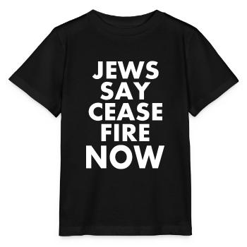 Jews say ceasefire now - Stanley/Stella Kinder T-Shirt MINI CREATOR  - Schwarz - Vorne - Mikhail (115cm)