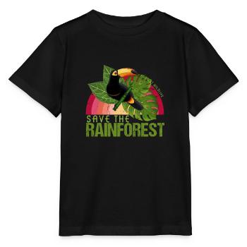 Idée de cadeau de la faune toucan forêt tropicale - T-shirt bio MINI CREATOR Stanley/Stella Enfant - noir - Devant - Mikhail (115cm)