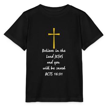 Christliche Kleidung Christliche Kleidung - Stanley/Stella Kinder T-Shirt MINI CREATOR  - Schwarz - Vorne - Mikhail (115cm)