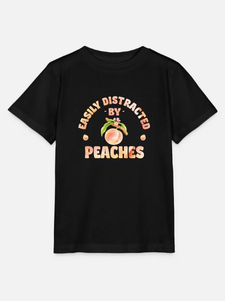 Easily distracted by peaches - Stanley/Stella Kinder T-Shirt MINI CREATOR  - Schwarz